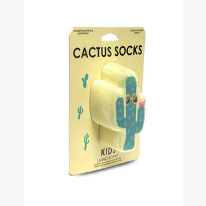 3D Packaged Crew Socks - Kids - Cool Cactus - Yellow