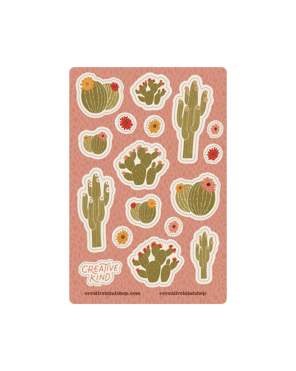 Spring Cactus Vinyl Stickers Sheet