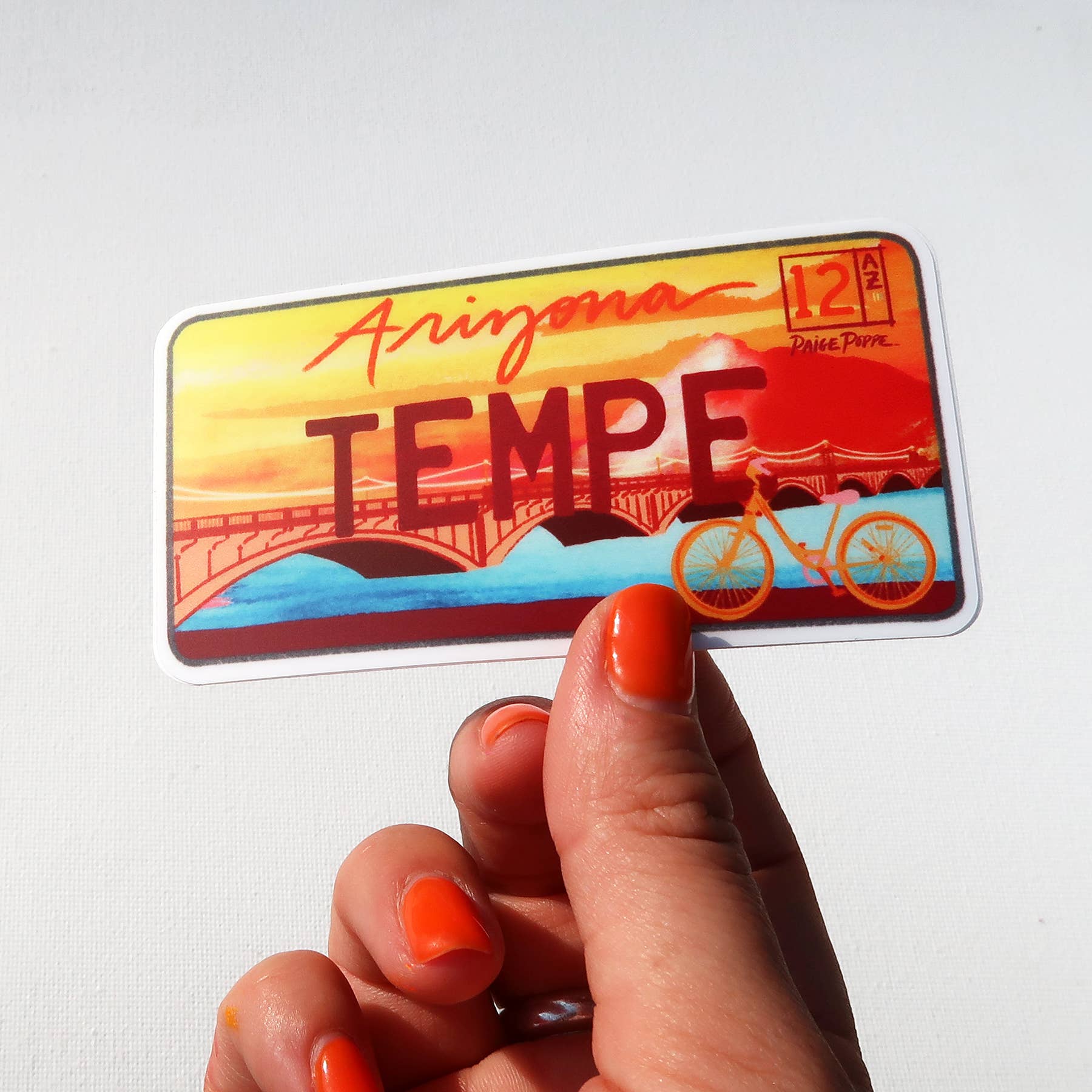 Tempe License Plate Diecut Sticker