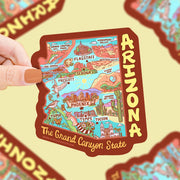 Arizona Map Art Grand Canyon State Sticker