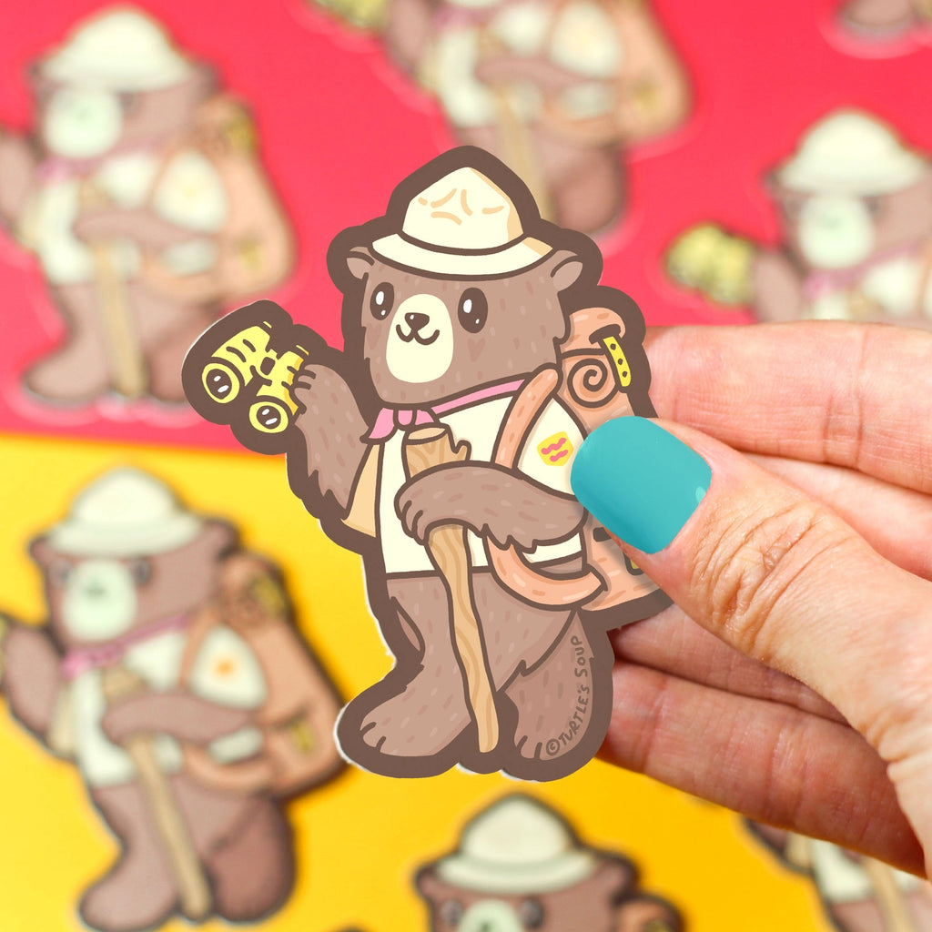 Hiking Bear Wild Nature Adventurer Sticker