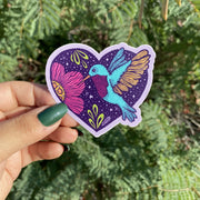Hummingbird Heart Sticker