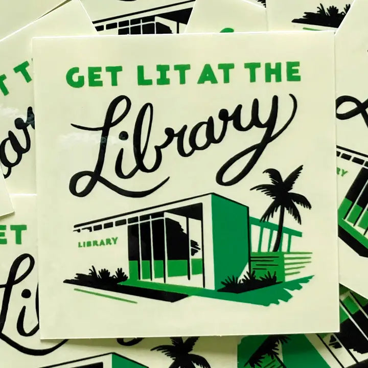 Get Lit At the Library Vinyl Sticker