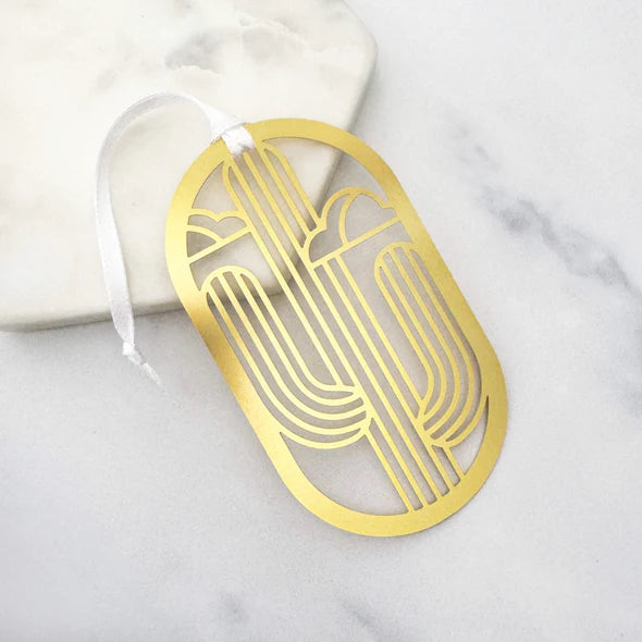 (C) Brass Cactus Ornament