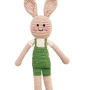 Velvety Springtime Bunny - Organic Cotton Crochet Toy (Green)