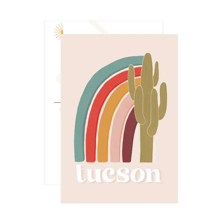 Rainbow Saguaro Postcard
