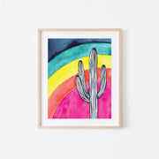 (C) Rainbow Saguaro Art Print