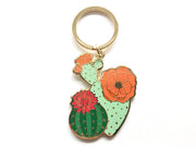Blooming Cacti Plant Keychain