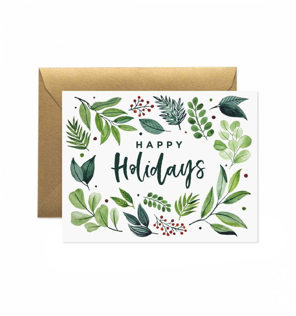 Happy Holidays Foliage Greeting Card