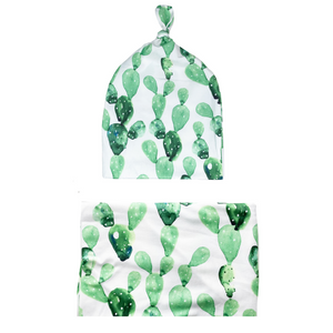 Cactus Swaddle + Hat Set