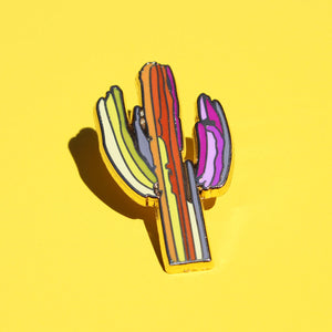 Technicolor Saguaro Enamel Pin