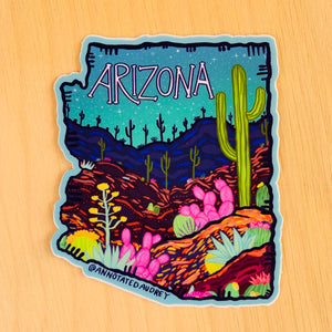 Teal Landscape Arizona Outline Sticker