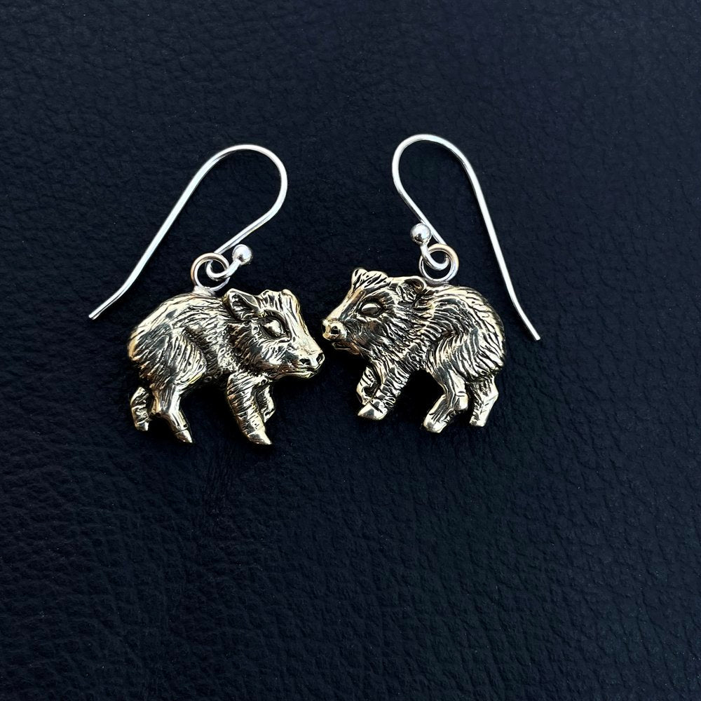 Javelina Earrings | Brass