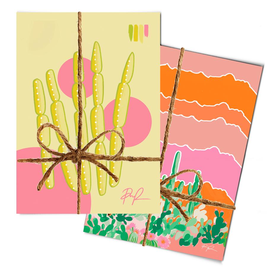 Desert Illustrated Set of 10 Postcards