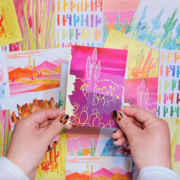 Desert Illustrated Set of 10 Postcards