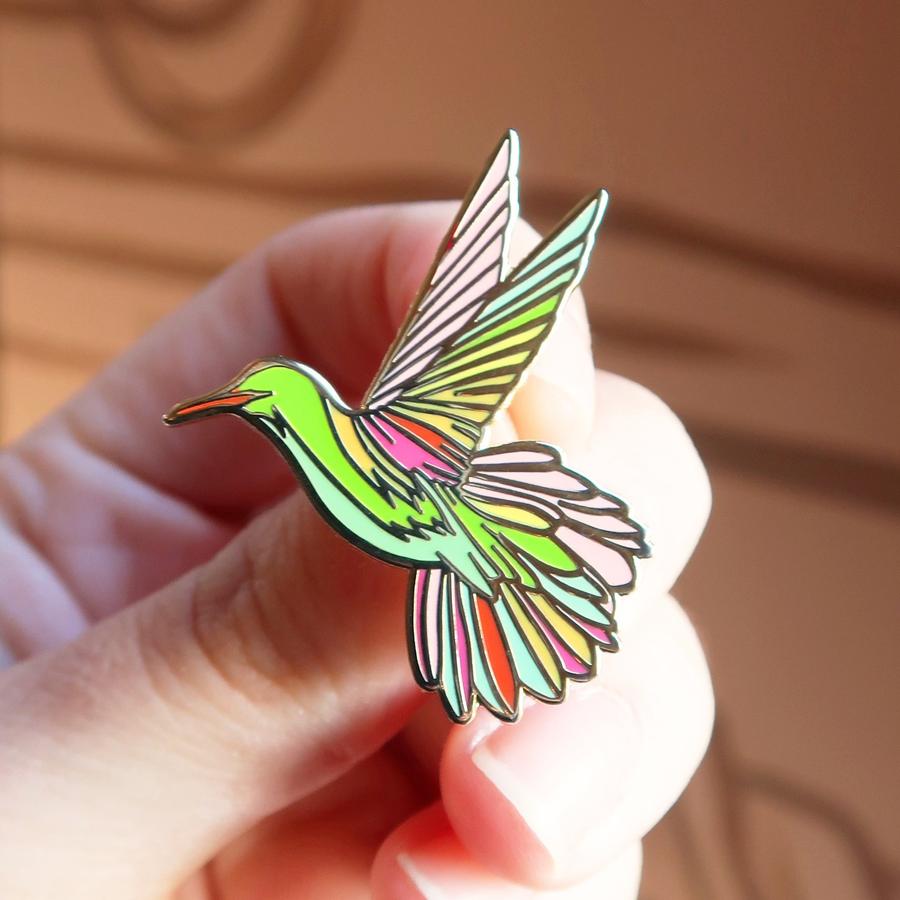 Sunshine Hummingbird Enamel Pin