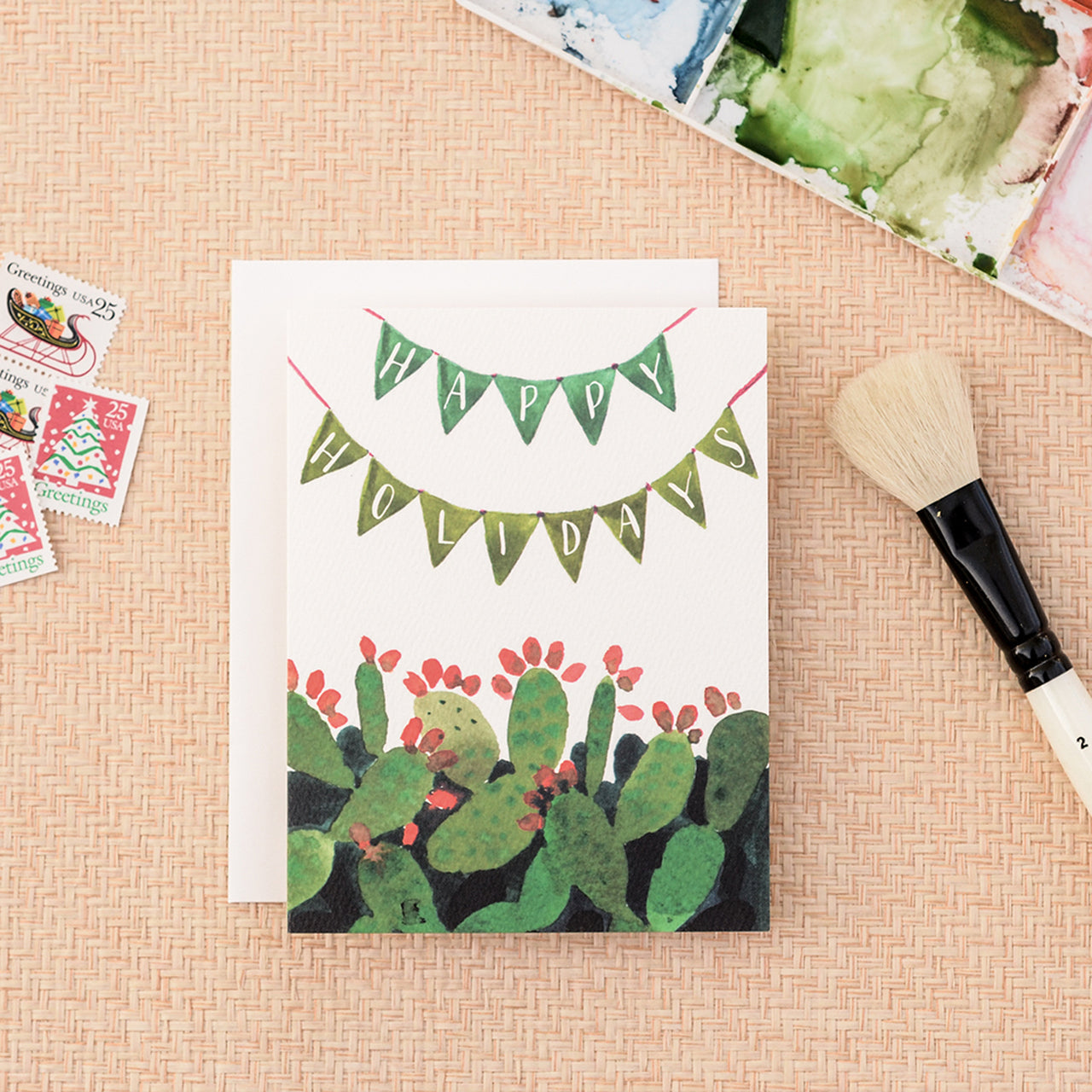 Cactus Pennant Holiday Greeting Card | Box Set