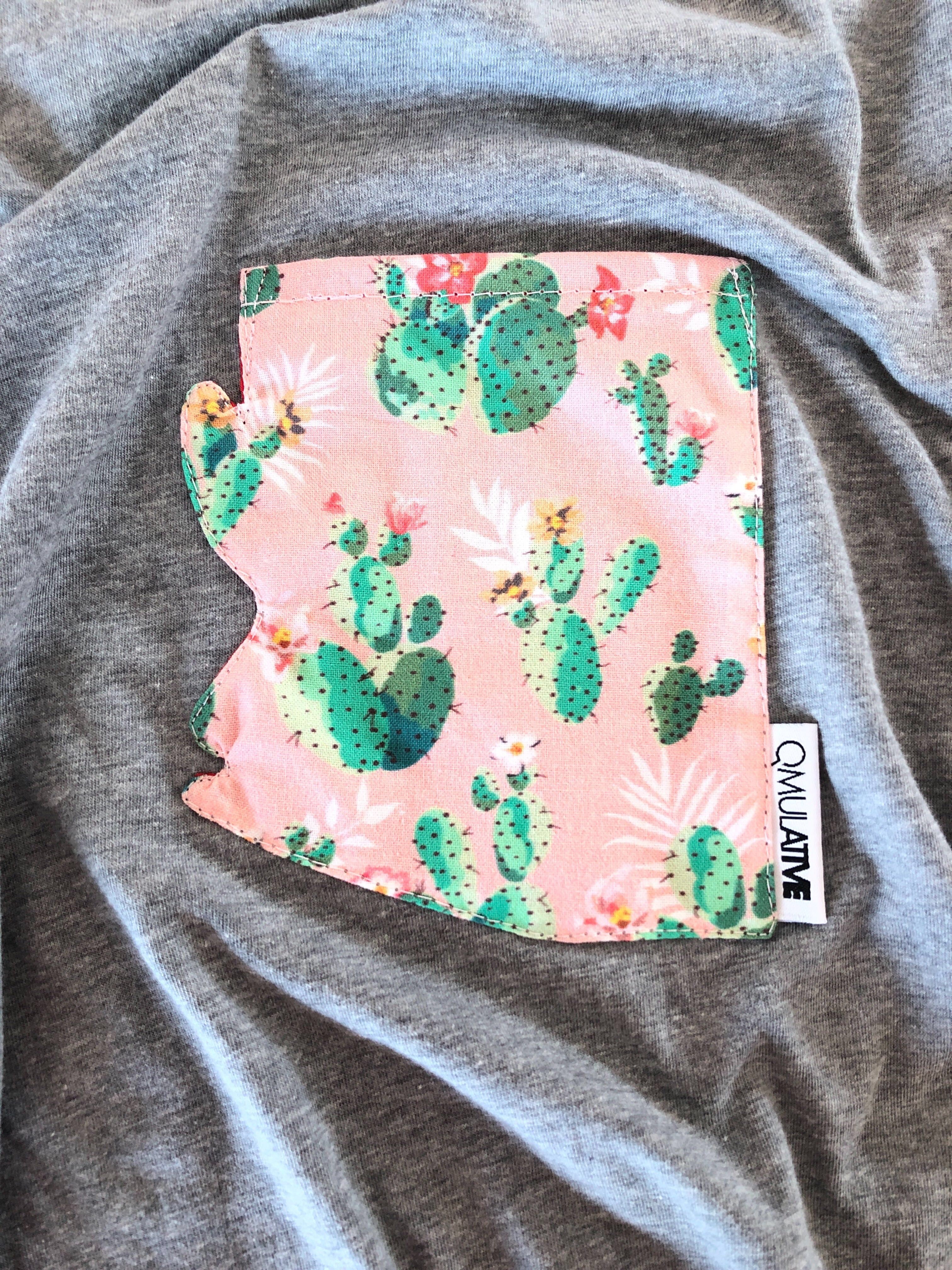 AZ Pocket Tee | Pink Cactus