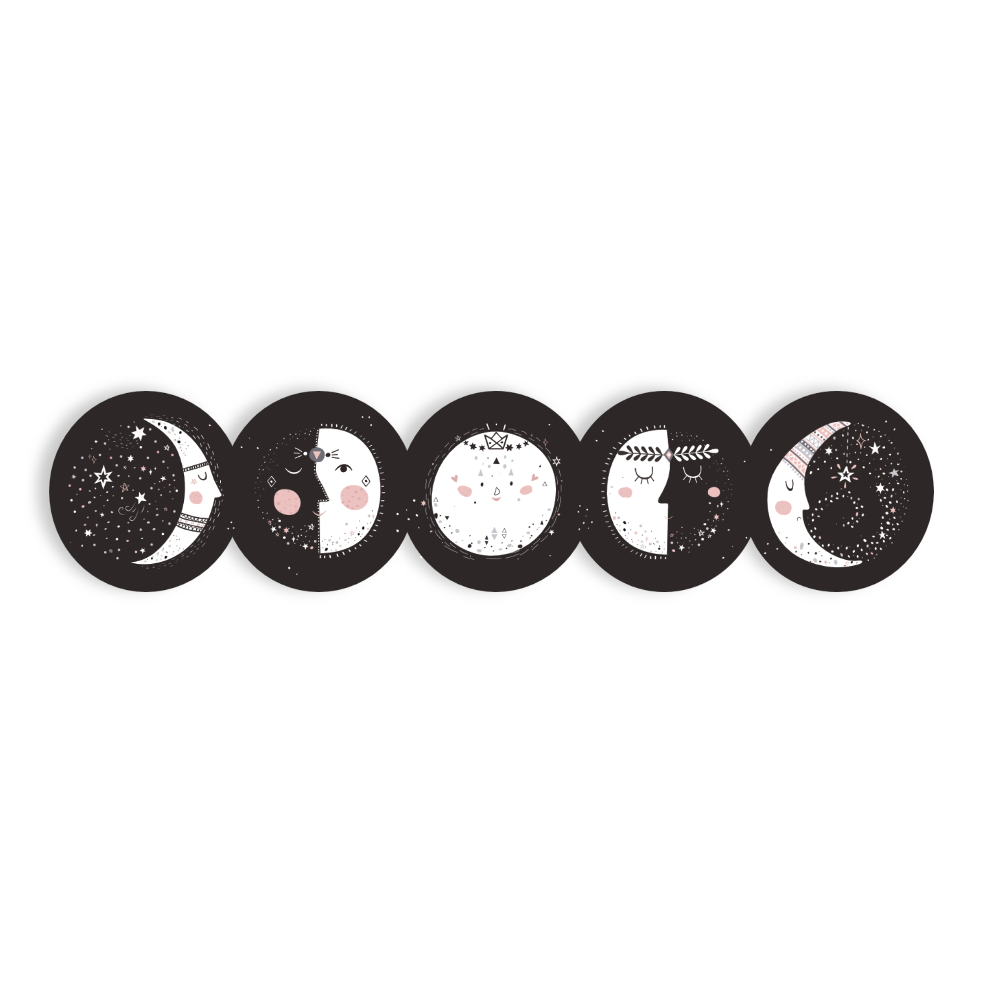 Folk Lunar Phases Sticker